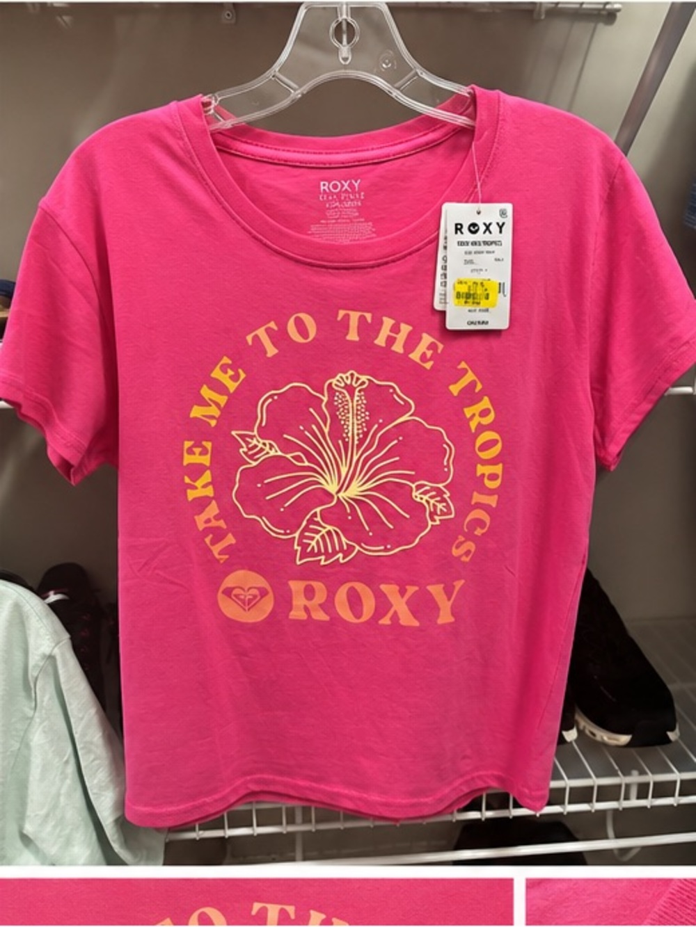 Roxy Pink Short Sleeve 'Take Me to the Tropics' Graphic Tee
